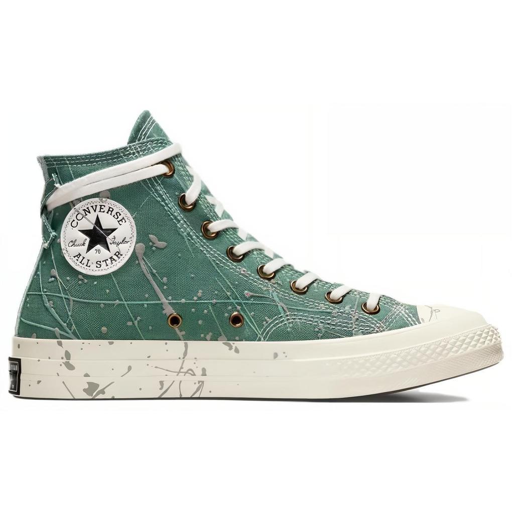 Converse Chuck 70 High Paint Splatter - Admiral Elm Green Unisex Sneakers Herby Egret A06540C