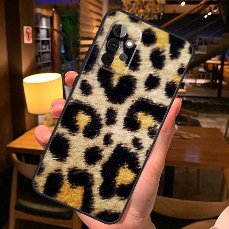 Tan Leopard Case For Samsung Galaxy A54 A34 A14 A52 A32 A12 A13 A33 A53 A15 A16 A36 A56 A26 A06 A35 A55