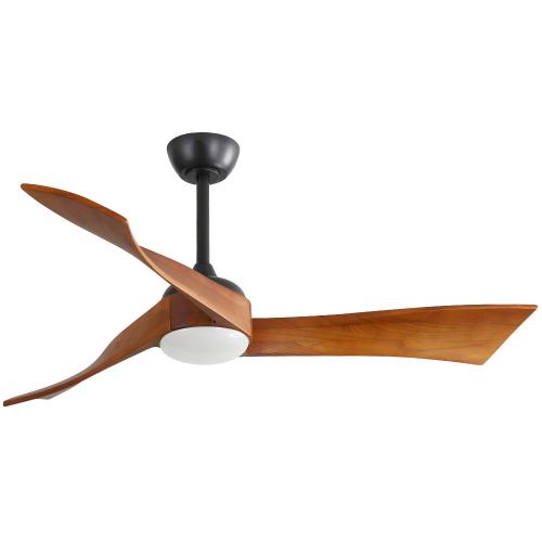 Sofucor Solid Wood  Ceiling Fan with LED Light, Remote Control, DC Power Supply, 132 cm, Timer, For Bedroom and Living Room