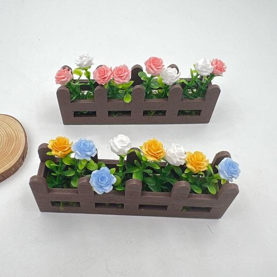Miniatur Blumen Zaun Pflanzkasten Mini Hochbeet Figure Modell 1/12 Maßstab Puppenhaus Feengarten Dekoration Zubehör