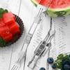 Watermelon Cutter Slicer Tool Stainless Fruit Cutter Salad Forks Slicer Ergonomic Kitchen Slicing Baller For Party Picnic Camp