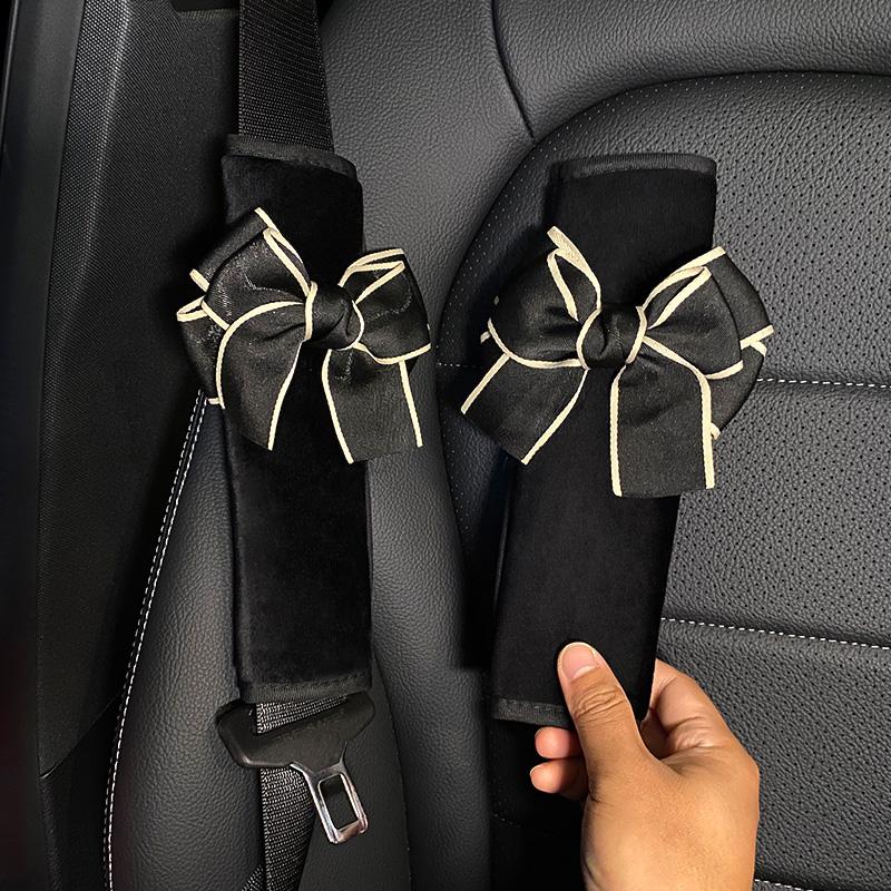 Módní Bowknot Univerzální Autosedačka Hlavová opěrka Krk Polštářek Auto Podpěra pasu Potřeby Bezpečnostní pásy Autodoplňky Interiér pro ženy