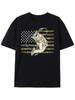 American Flag  Bass Fish Camo with Patriotic Design100 Cotton Summer Oneck Short Sleeve Casual Printed Mens Tshirt
