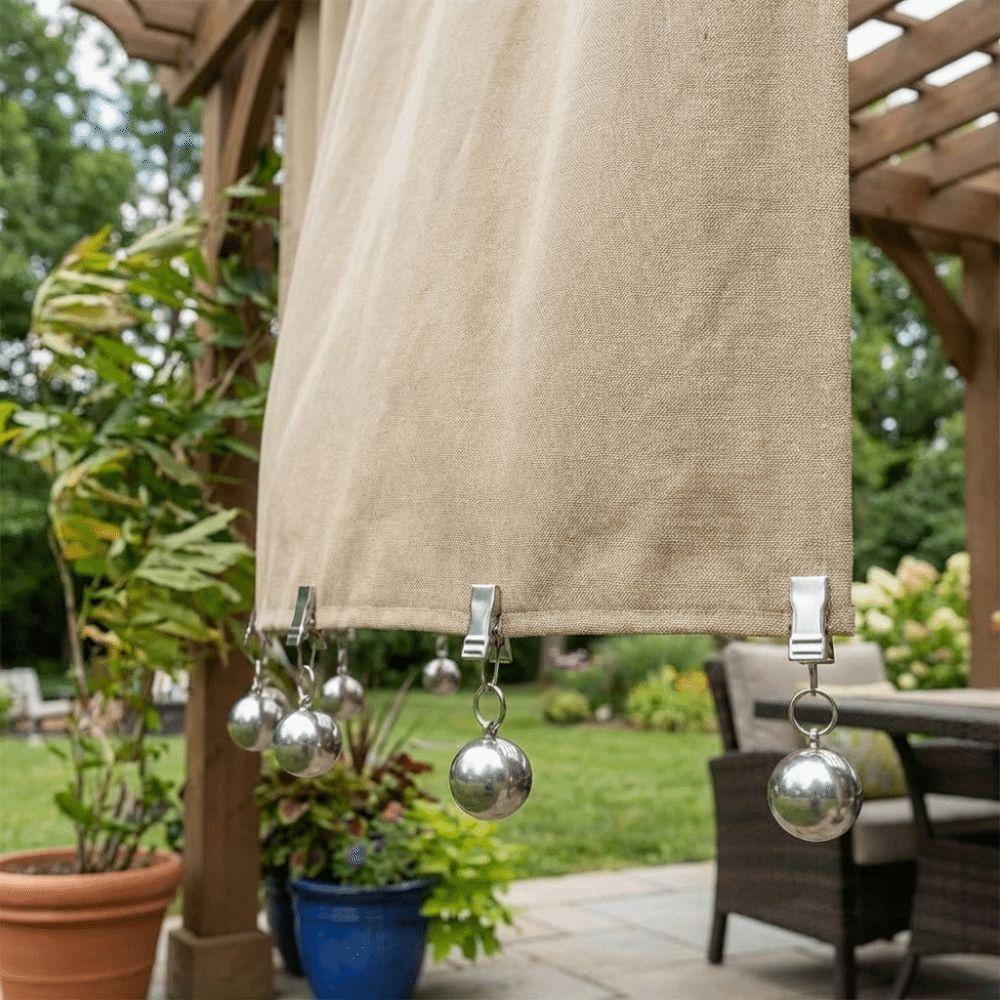 4Pcs Rust Proof Outdoor Curtain Anchors Heavy Duty Curtain Stabilizer Fixing Ball Clips Home Use