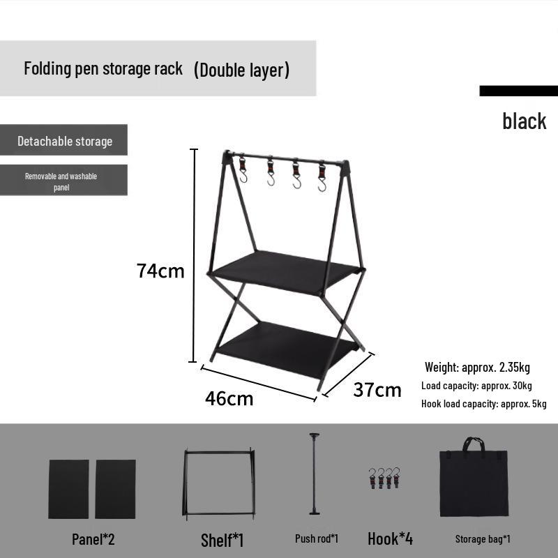 Portable Aluminum Multi-Layer Folding Storage and Drying Rack for Camping