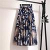 Bohemian Chiffon Half-length Dress for Spring and Summer Mid Length High Waist Fairy Floral Large Swing Skirt Beach Skirt