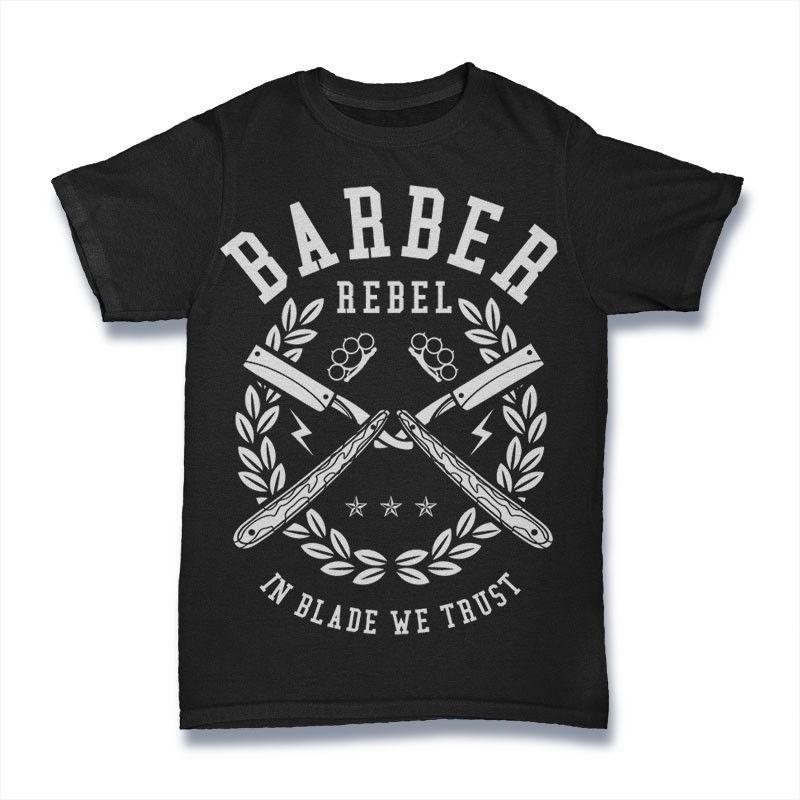 

Barber Rebel T-Shirt. In Blade We Trust 100% Cotton Premium Graphic Tee NEW 2XL