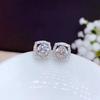 Platinum Plated Princess Cut Moissanite Earrings 50 Points 1 Carat Stud Earrings