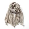 Fashion Crinkle Cotton Linen Scarf For Men Women Autumn Winter Warm Neckerchief Black Soft Shawls Wraps Male Accessories Scarves