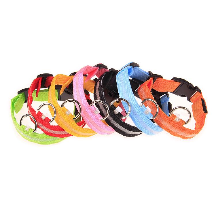 

LED Luminous Dog Collar - Night Light for Pets, Silk Screen Design, In Stock L - Regular Battery