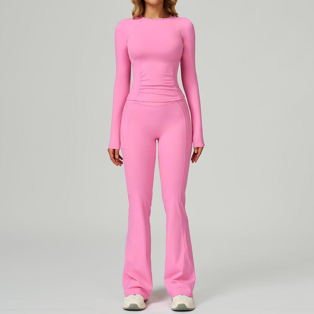 Women's Nude Feeling Yoga Set: High-Waist, Hollow-Back, Tummy Wrap, Tight-Fit for Running and Fitness