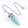 1pc Healing Crystal Pendulum Pendants Lucky Natural Stone Pendulum Pendant With Silvery Ball Chain Hypnosis For Jewelry Gifts