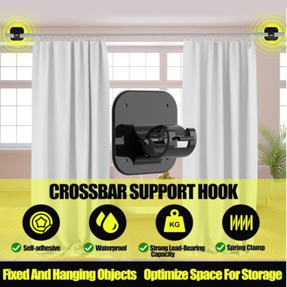 2pcs Adhesive Curtain Rod Holder Adjustable Curtain Rod Hook Curtain Rod Brackets  for Bedroom Home
