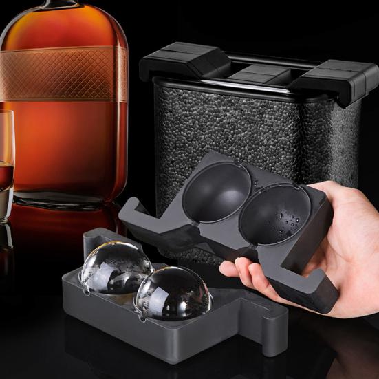 Silikonová forma na výrobu ledových koulí Velká forma na kostky ledu na whisky Bez BPA Opakovaně použitelné kulaté formy na led na koktejly