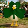 St. Patrick's Day Goose Outfit Green Shamrock Costume Fits 23 Inch Goose Statue for Festive Yard Lawn Decor