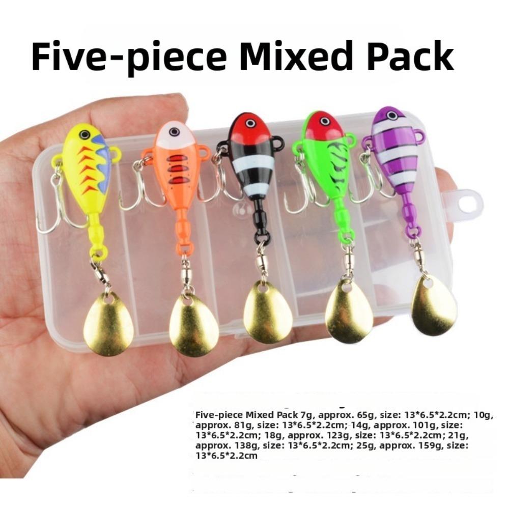 5pcs Metal Construction Fishing Lure 5pcs Pack Sinking Bait Premium Spoon Lure  For Fishing