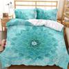 Bohemian Mandala Duvet Cover Set Twin Queen King Full Size,Blue Boho Chic Microfiber Bedding Set for Boys, Girls, Kids and Teens