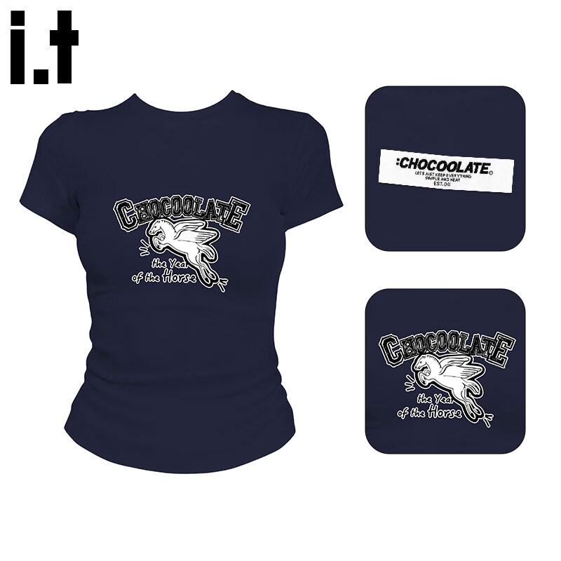:Женская облегающая футболка в американском стиле CHOCOOLATEit S