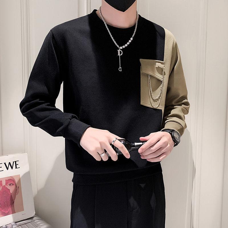 High-end T-shirt Men's Long-sleeved Trendy Sweatshirts Spring Autumn Men's Tops 2025 New Super Beautiful Base Shirt