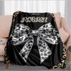 1PC Custom Name Leopard Print Bow outdooor Flannel blankets Throw Blanket All-Season Throw Gift Bedspread for Couch, Bed, Camping Holiday Birthday gif
