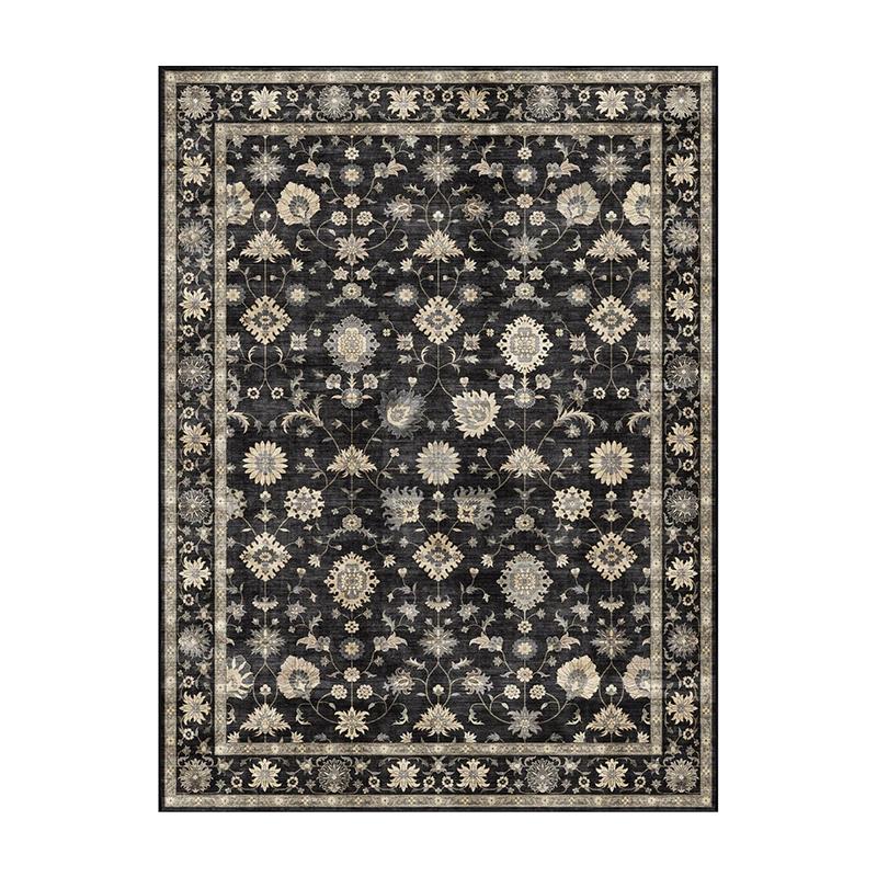 

Living Room Carpet Bedroom Bedside Sofa Floor Mat High Density Loop Pile Mats Big Area Carpets Floral Style Home Decoration Rug 60*90cm
