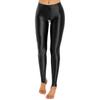 Damen Glänzende Open-Crotch Steg-Leggings Dehnbar Glatt Mittlere Taille Elastischer Bund Skinny Hosen