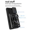 For TECNO Spark 10 Pro PC+TPU Anti-Scratch Phone Case Slide Lens Protection Kickstand Cover