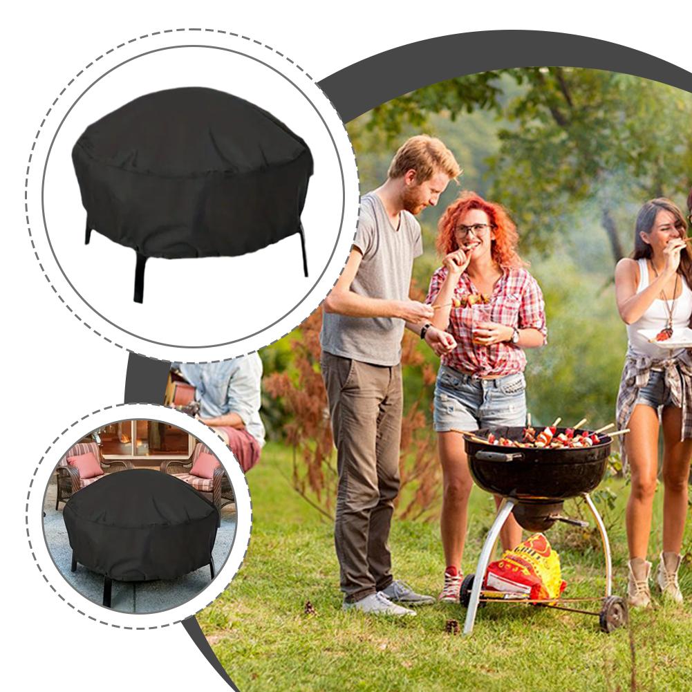 For Outdoor In Harsh Weather Cover High-density Waterproof Oxford Cloth Fire Pit Cover Dur-able Lightweight Easy To Pack Cover