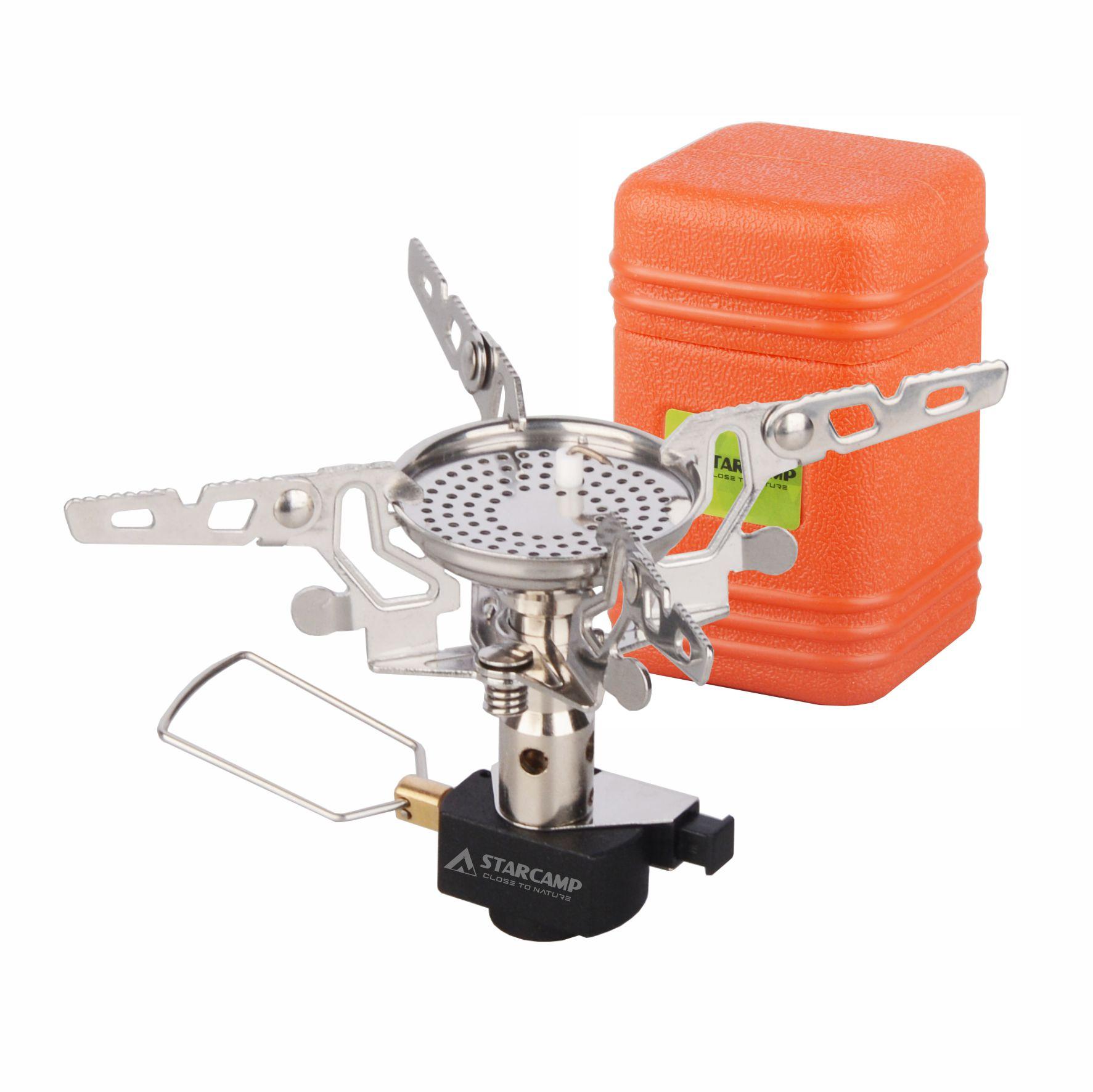 STARCAMP 3300W Portable Stainless Steel Gas Stove Foldable Backpacking Feature for Travel Picnics Runs on Propane or Butane