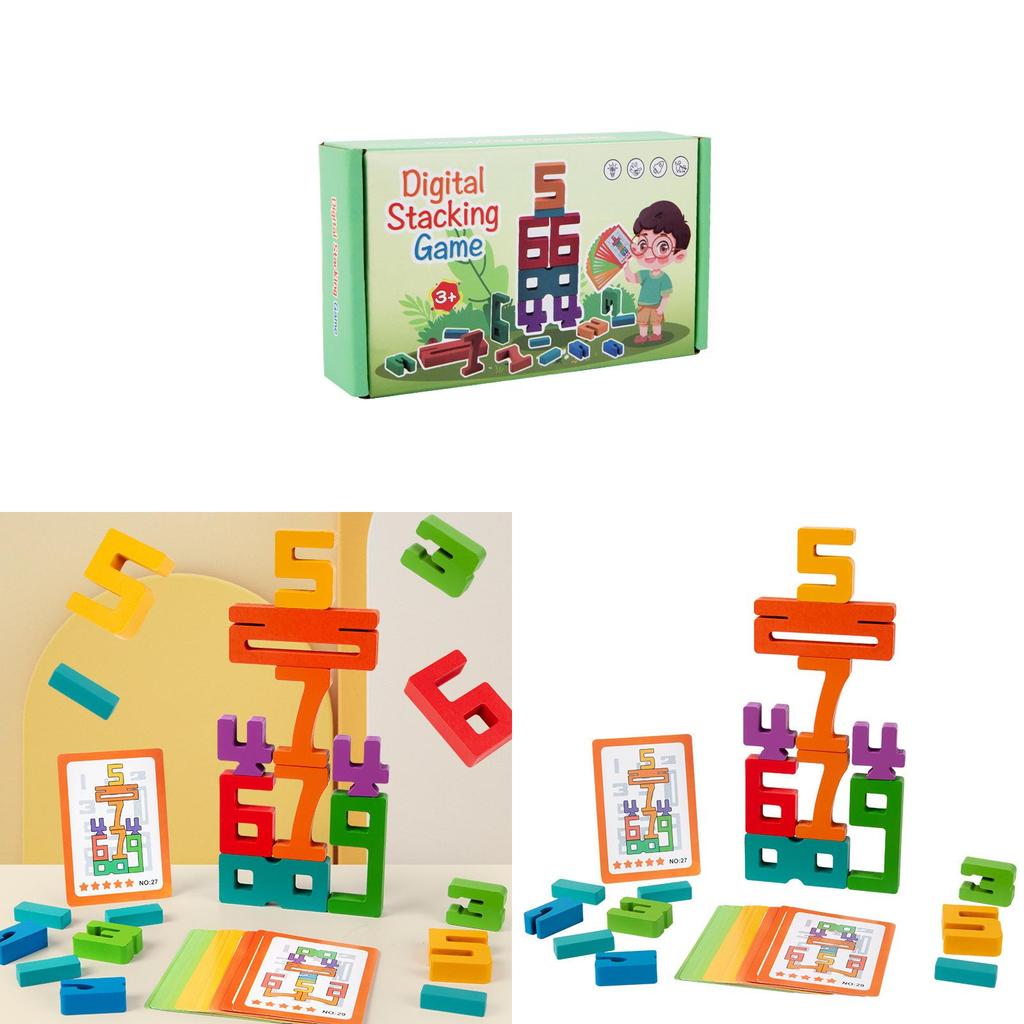 Wooden Childrens Math Blocks With Colorful Numbers For Cognitive Logic Development