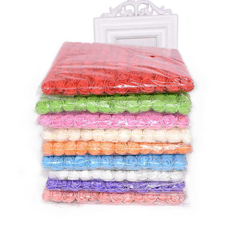2.5cm High Simulation PE Foam Rose Flower for DIY Wedding Garland and Candy Box, 144pcs