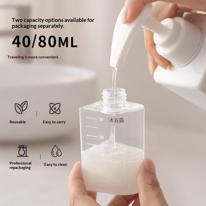 2/4-In-1 Travel Liquid Dispenser Split Bottle System Shampoo Lotion Shower Gel Soap Sub-Bottles Press Container For Easy Packing