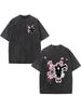 Washed Water Anime Black Clover Logo Print T-Shirt Harajuku Summer Fashion Casual Cotton Loose T-Shirt