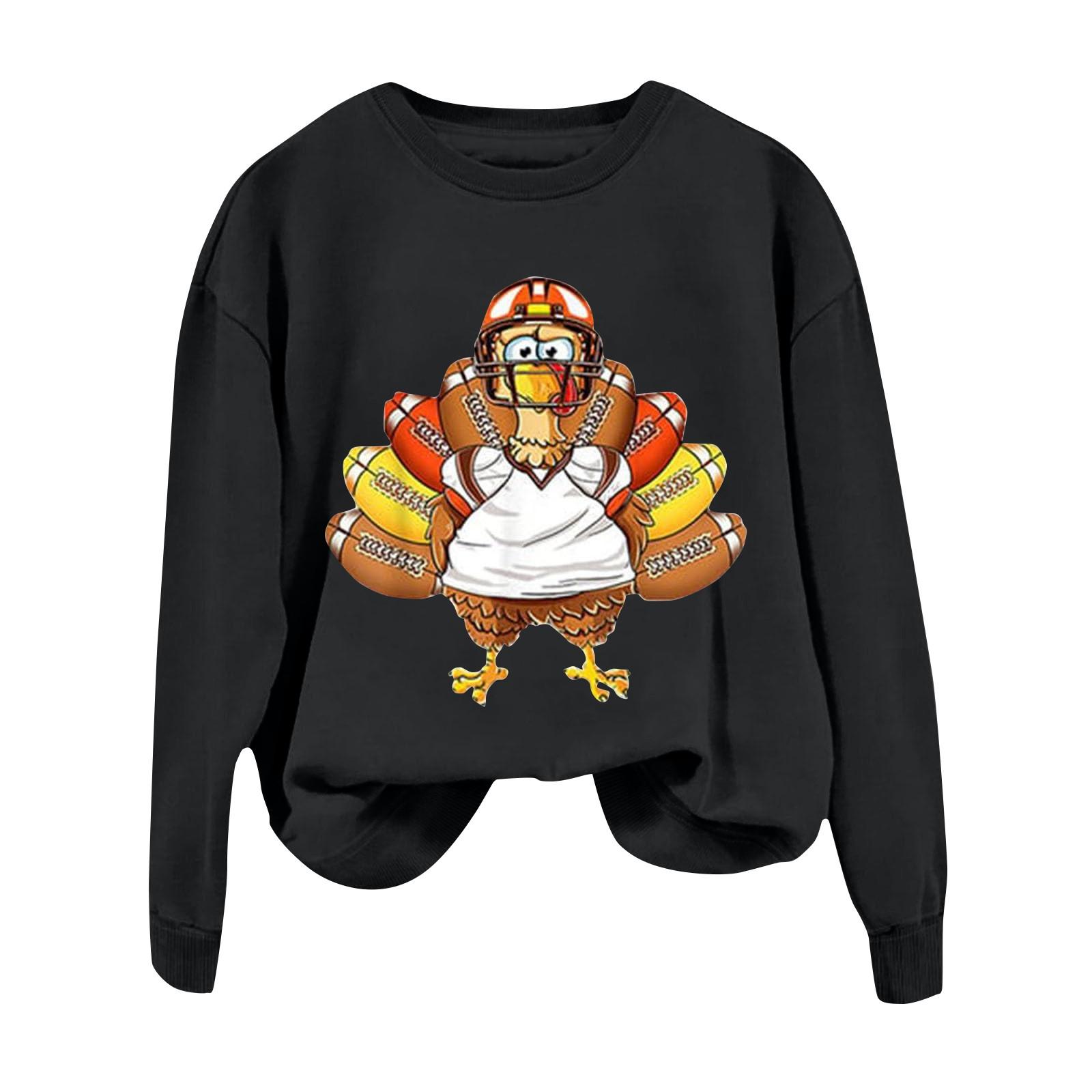 Женская повседневная мода День благодарения с принтом длинный рукав O-образный вырез — фото 4