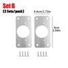 Square Metal Large Door Hinge Repair Plate Kit Stainless Steel Fix Board Replacement Furniture Cabinet Hinge Plates with Screw
