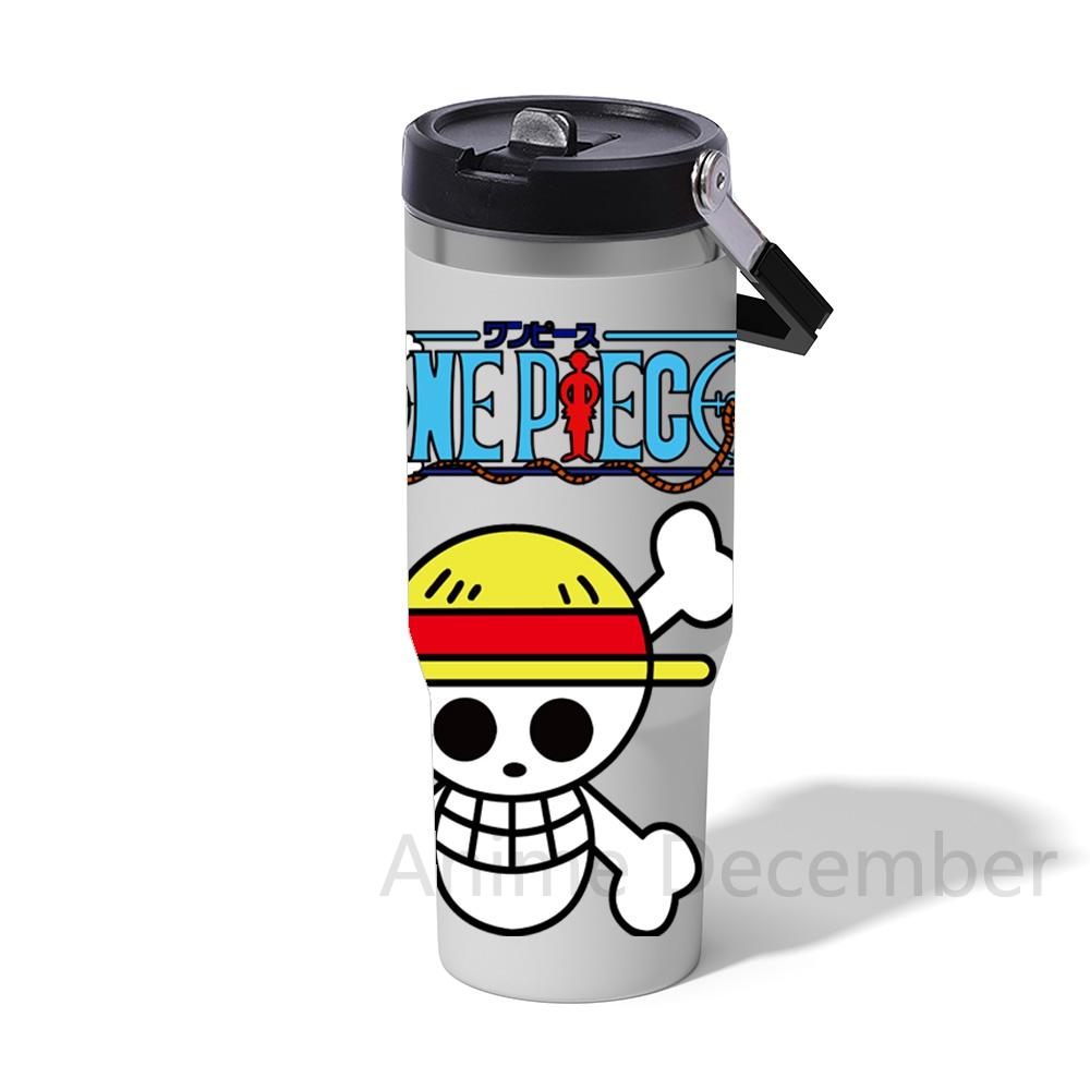 30oz Anime Americká Jednoduchá Jednobarevná Nerezová Termoska Přenosný Hrnček na Vodu do Auta Termoizolační Studený Ledový Hrnček