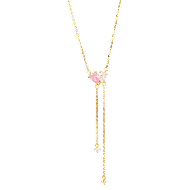 Banyan Tree S925 Silver Simple Heart Tassel Necklace - Women's Luxury Clavicle Chain Trend