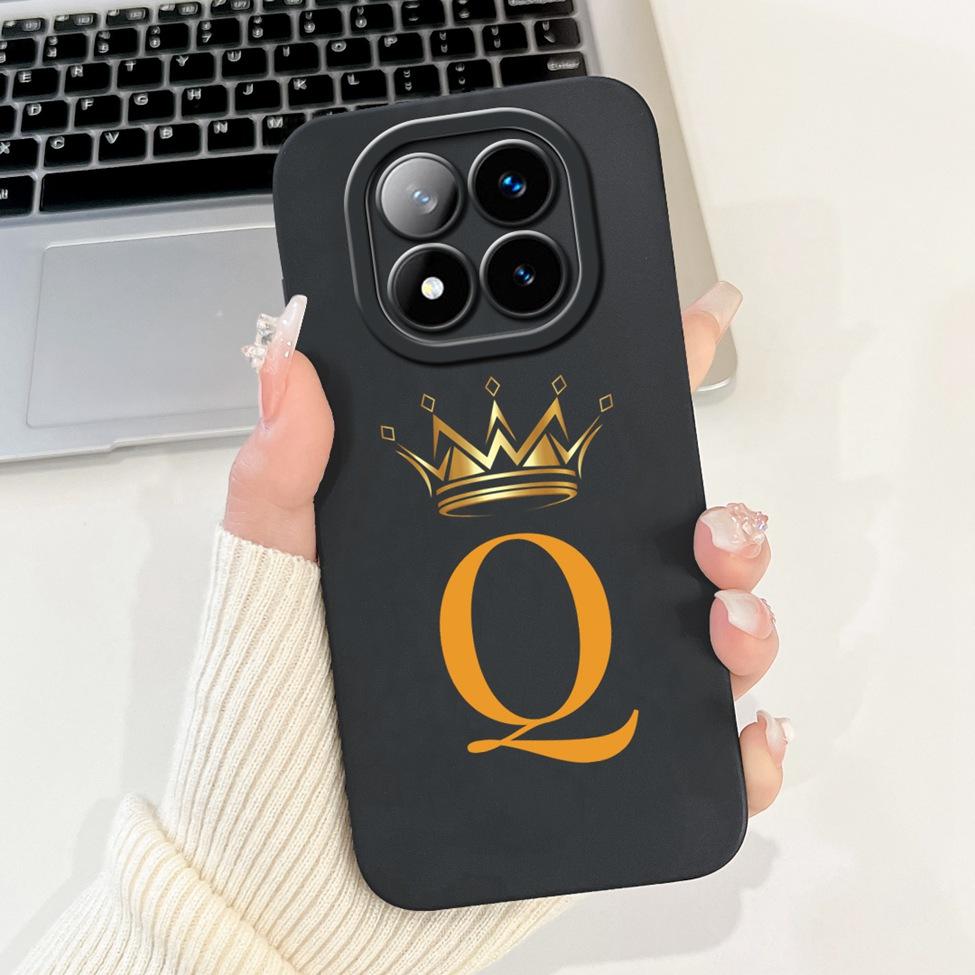 For Redmi Note 14 Pro Plus 5G Case Fashion A-Z Letters Luxury Flowers Shockproof Silicone Cover For Redmi Note 14 Pro+ 5G Funda