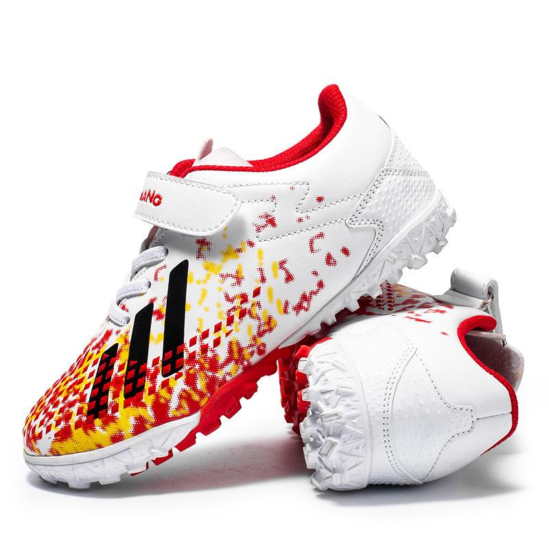 Children's Football Shoes Teens Boys Girls Students Kids TF Shredded Nails Velcro Training