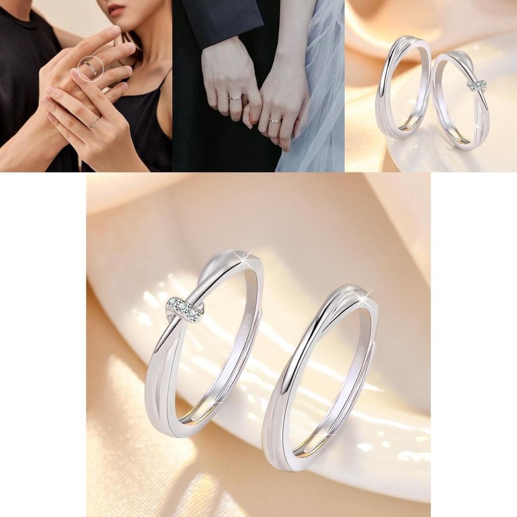 Trendige geometrische Partnerringe Verstellbares offenes Design Schlicht und personalisiert