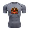 Men's Compression Fitness Sports T-Shirt, Retro Red Star Pri