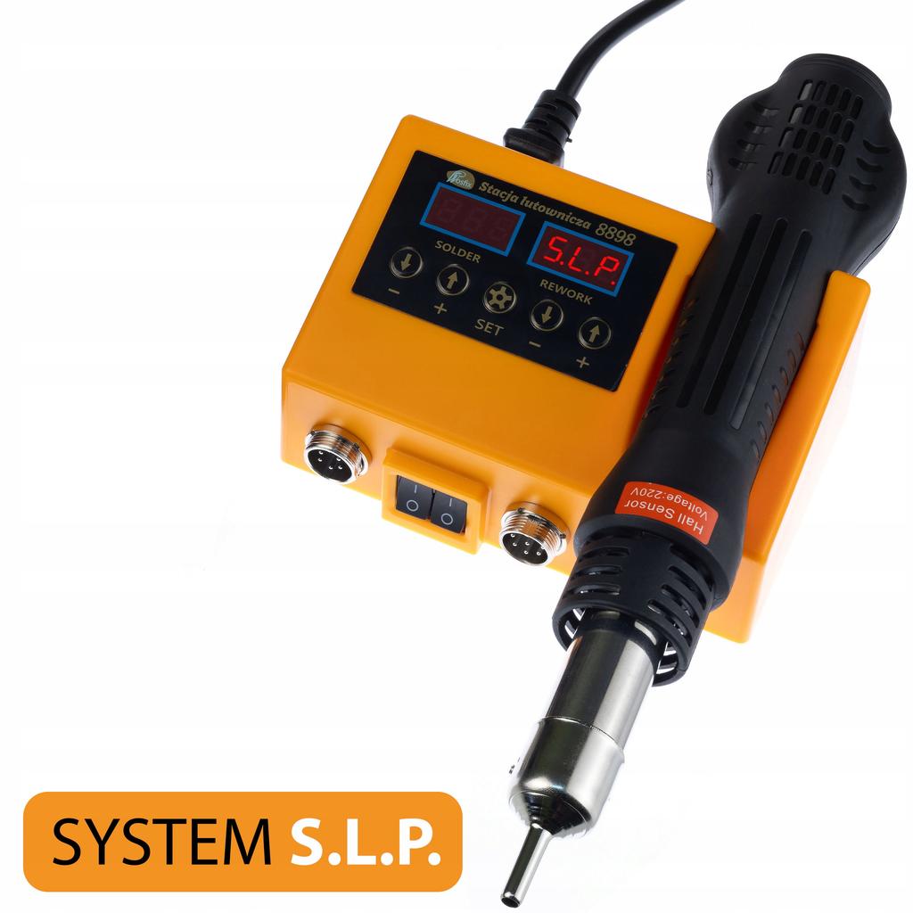 Rosfix Stacja Lutownicza 2w1 Orange Husky OH660 – Lutownica Gorącego Powietrza I Grotowa | Moc 660W | Zszywacz Do Plastiku I Zestaw Spoiw