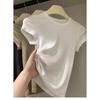 Unique Summer Short Sleeve Cotton T Shirt Women Slim Fit Solid Color Cropped Top Stylish Design