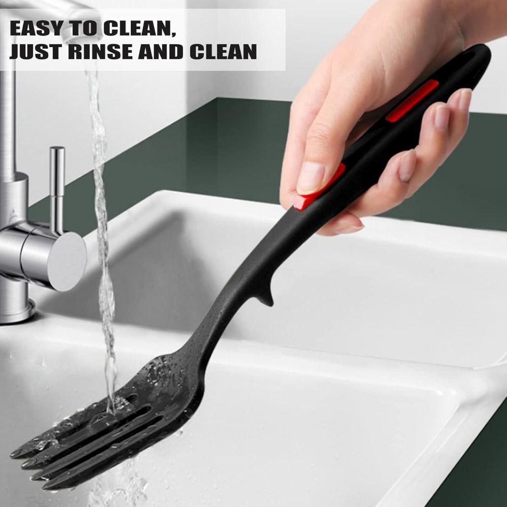 Heat-Resistant Silicone Flexible Forks Anti-scalding Large Hand-Pulled Spoon  Dessert