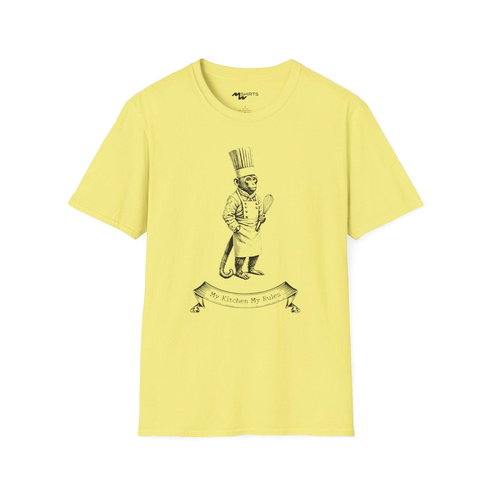 Chef Monkey T-Shirt: Copper Engraving Style, My Kitchen My Rules S
