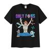 Divertente T-shirt con Stampa Emoji Only Fans per Donna Estate Comoda Manica Corta Retro Girocollo Lavorato a Maglia T-shirt Top di Alta Qualità