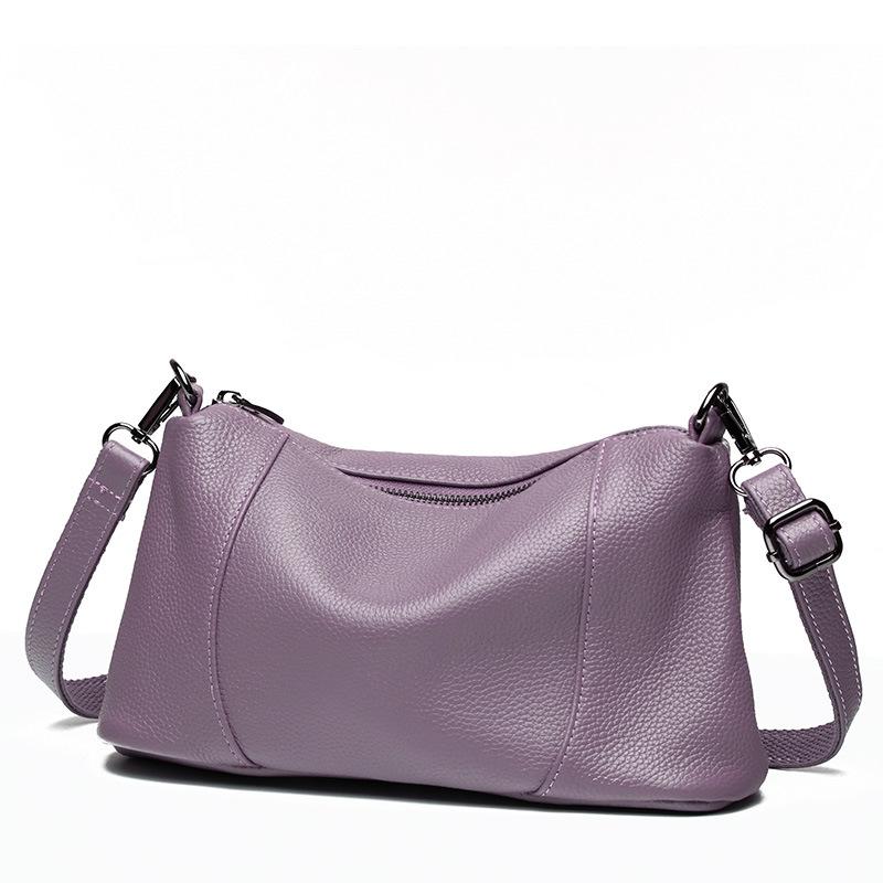 New Top Layer Cowhide Soft Leather Fashionable and Versatile Simple Multi-layer Small Bag Crossbody Bag Slanted Women's Bag