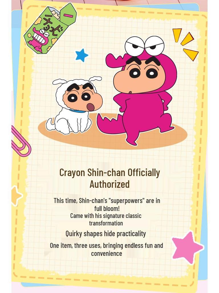 Crayon Shin-chan Crocodile Mountain Multifunctional Piggy Bank & 3D Phone Holder with Shiro Cosplay Card Slot Ornament