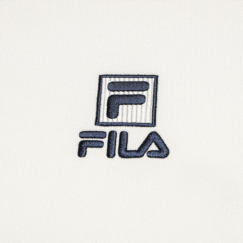 FILA Original Double Logo Solid Color Crew Neck Long Sleeve Sweatshirt Unisex sweatshirt F51U639201FWT