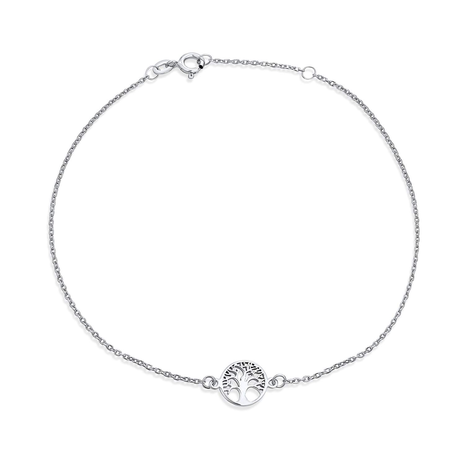 

Браслет на щиколотку Anklet of Life, круглый браслет на щиколотку с кельтским семейным древом для женщин, стерлинговое серебро, регулируемый, 9–10 дюймов, с регулируемым удлинителем [Bling Jewelry]
